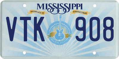 MS license plate VTK908