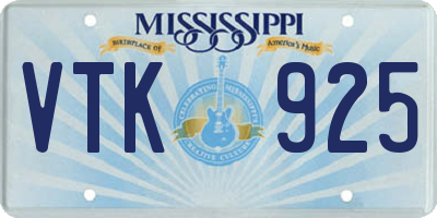 MS license plate VTK925