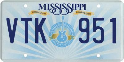 MS license plate VTK951
