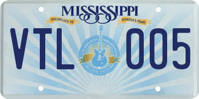 MS license plate VTL005