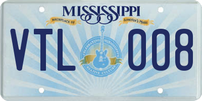 MS license plate VTL008