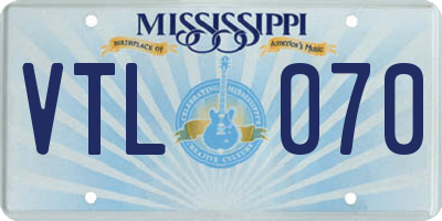 MS license plate VTL070