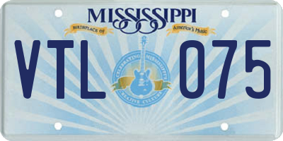 MS license plate VTL075