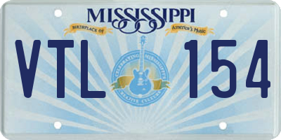 MS license plate VTL154