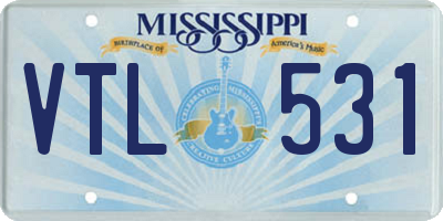 MS license plate VTL531