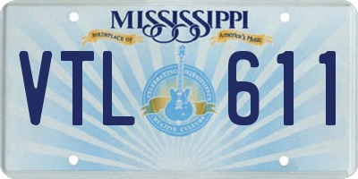 MS license plate VTL611