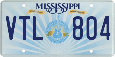 MS license plate VTL804