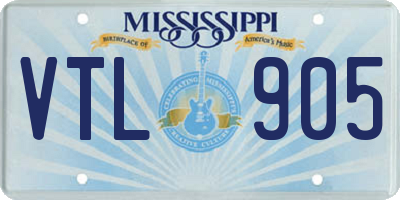 MS license plate VTL905