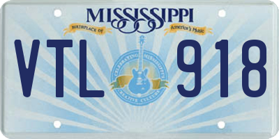 MS license plate VTL918