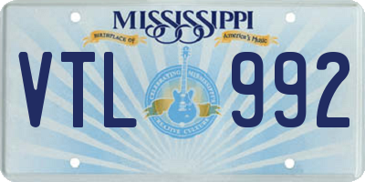 MS license plate VTL992