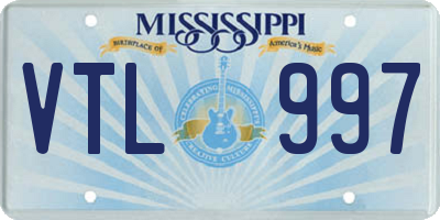 MS license plate VTL997