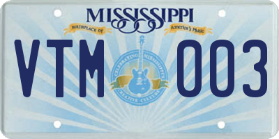 MS license plate VTM003