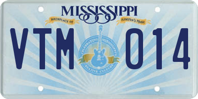 MS license plate VTM014