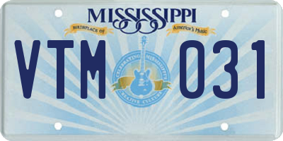 MS license plate VTM031