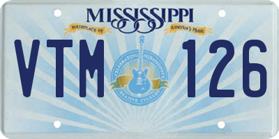 MS license plate VTM126
