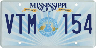 MS license plate VTM154