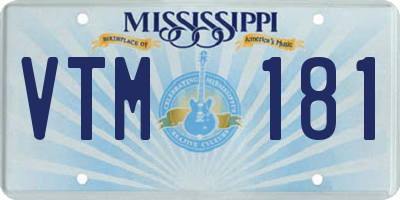 MS license plate VTM181