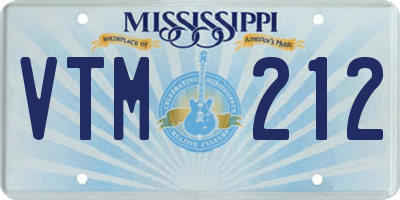 MS license plate VTM212