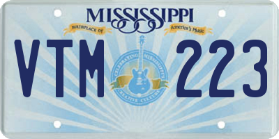 MS license plate VTM223