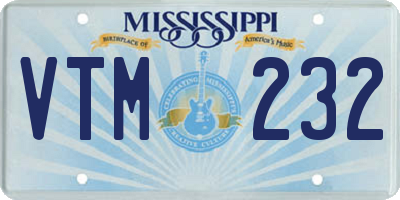 MS license plate VTM232