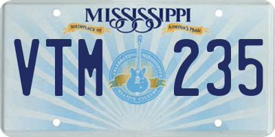 MS license plate VTM235
