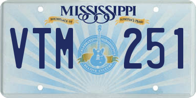 MS license plate VTM251