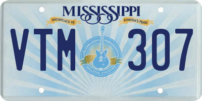 MS license plate VTM307