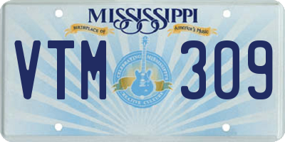 MS license plate VTM309