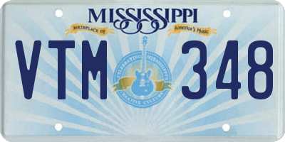 MS license plate VTM348