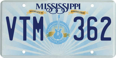 MS license plate VTM362