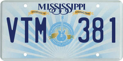 MS license plate VTM381