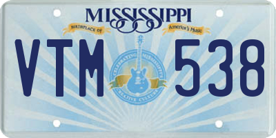 MS license plate VTM538