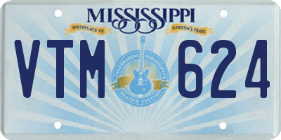 MS license plate VTM624