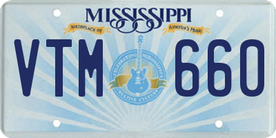 MS license plate VTM660