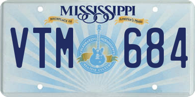 MS license plate VTM684