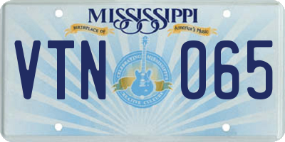 MS license plate VTN065