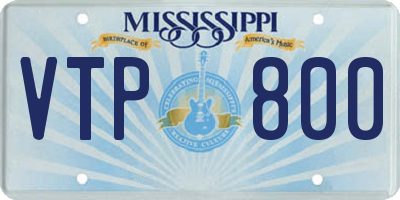 MS license plate VTP800