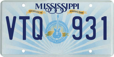 MS license plate VTQ931