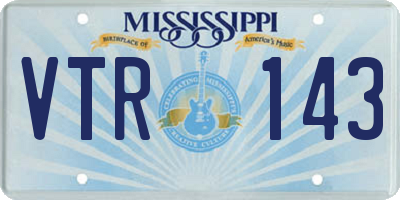 MS license plate VTR143