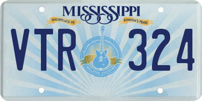 MS license plate VTR324