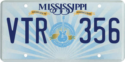 MS license plate VTR356