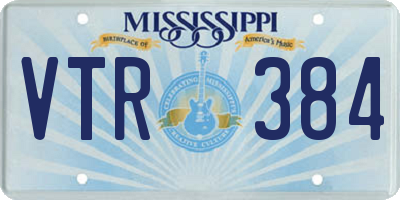 MS license plate VTR384
