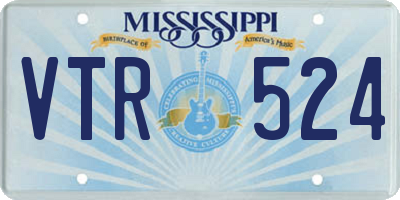 MS license plate VTR524