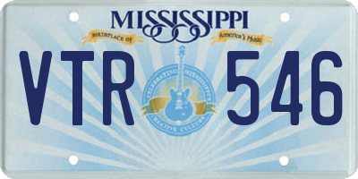 MS license plate VTR546