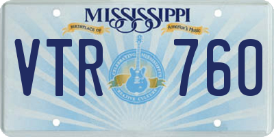 MS license plate VTR760