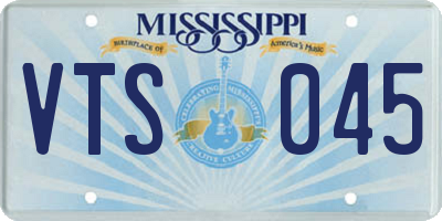 MS license plate VTS045