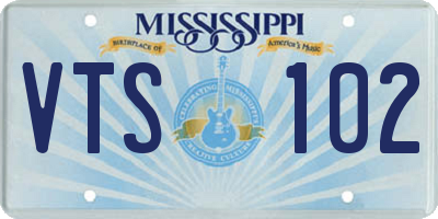 MS license plate VTS102