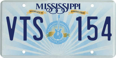 MS license plate VTS154