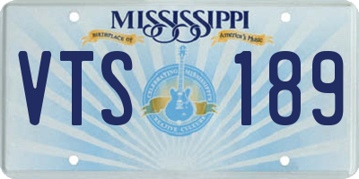 MS license plate VTS189