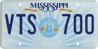 MS license plate VTS700